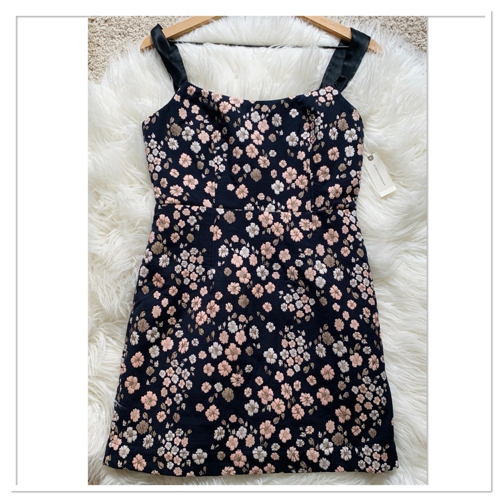 NWT Anthropologie Maeve Jacquard Mini Dress Black Multicolor Size 6